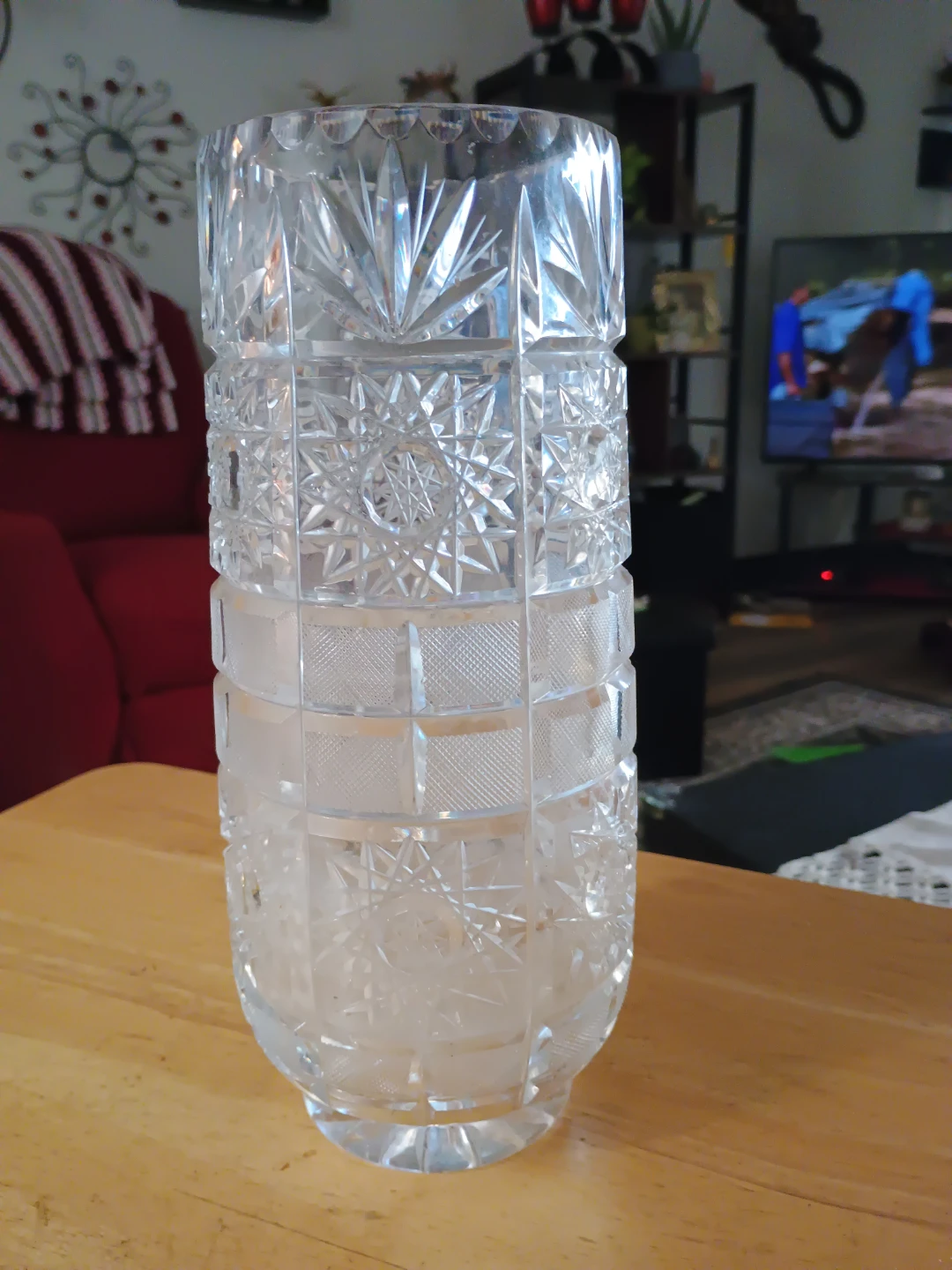 Clear Cut Crystal Vase