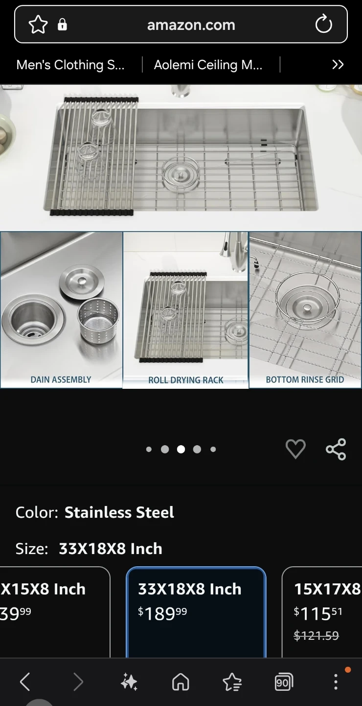 GhomeG 33-inch Undermount Stainless Steel Kitchen Sink - photo 2