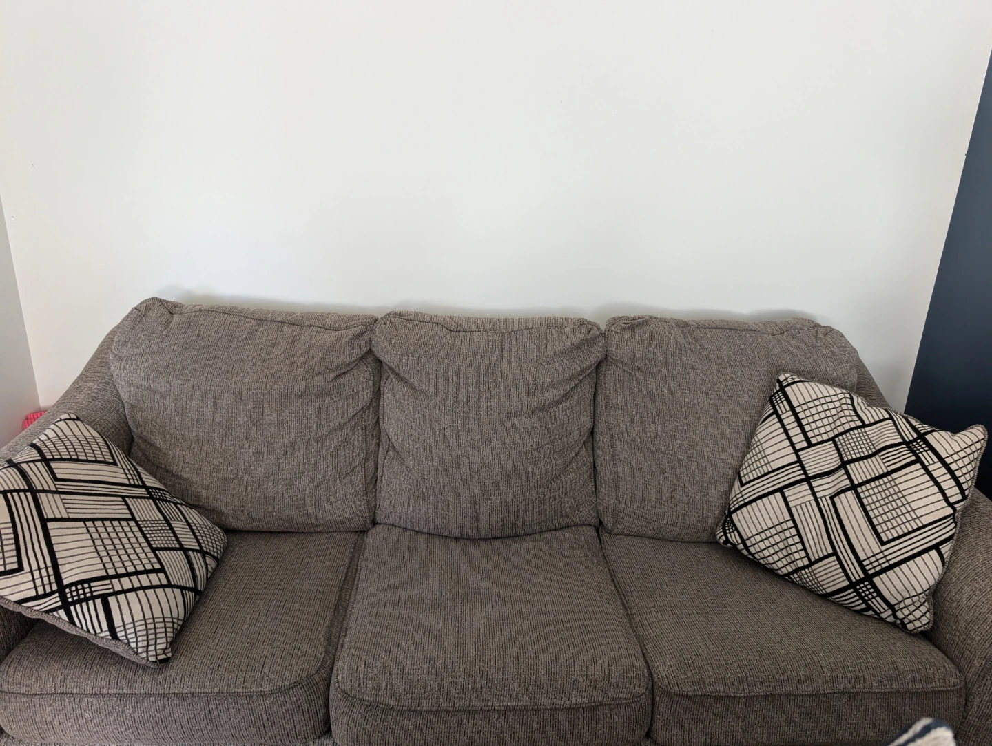 Three-Seater Grey Fabric Sofa - photo 2