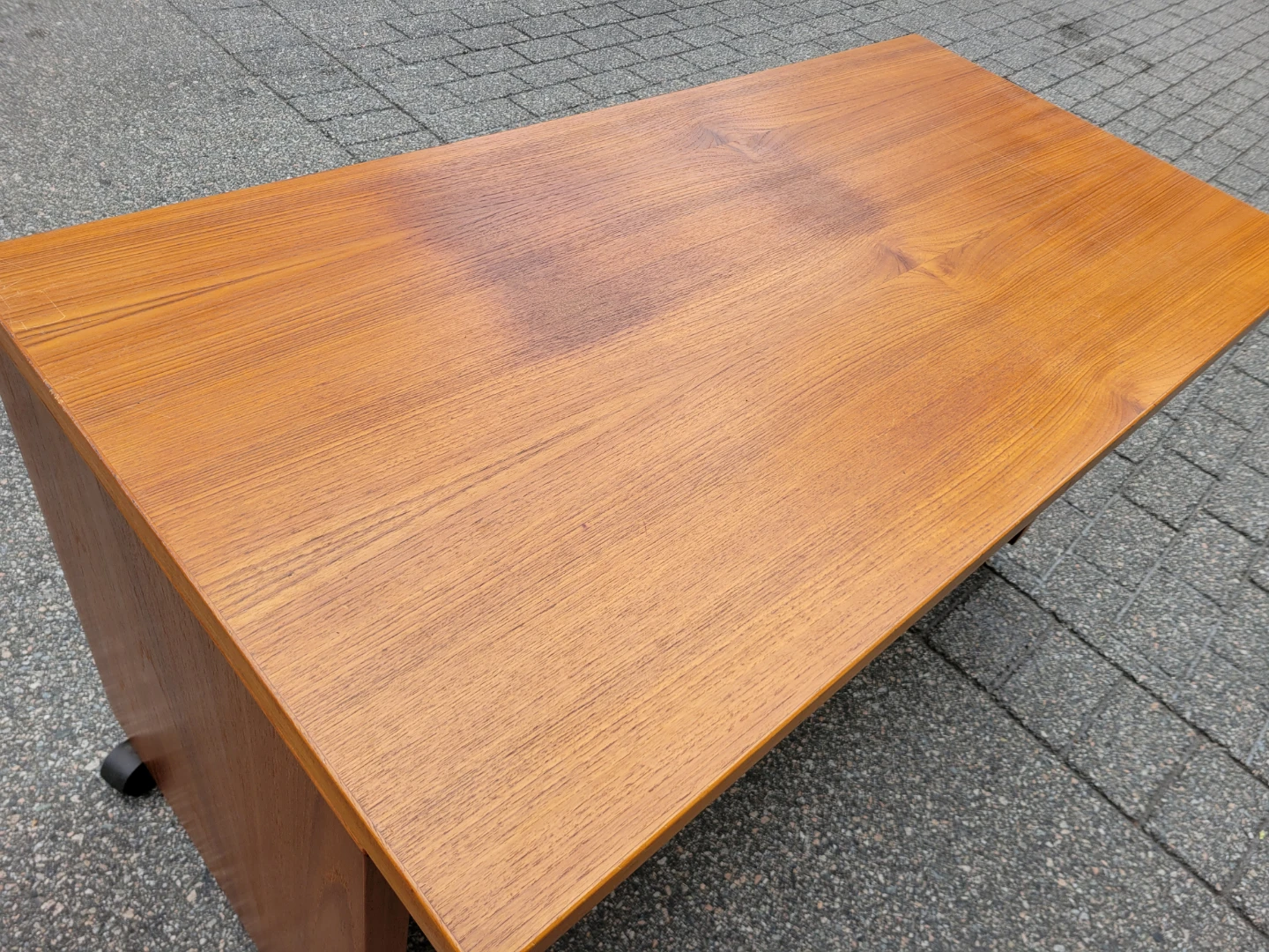 Mid-Century Modern Teak Desk on Casters (Danish Style) - photo 5