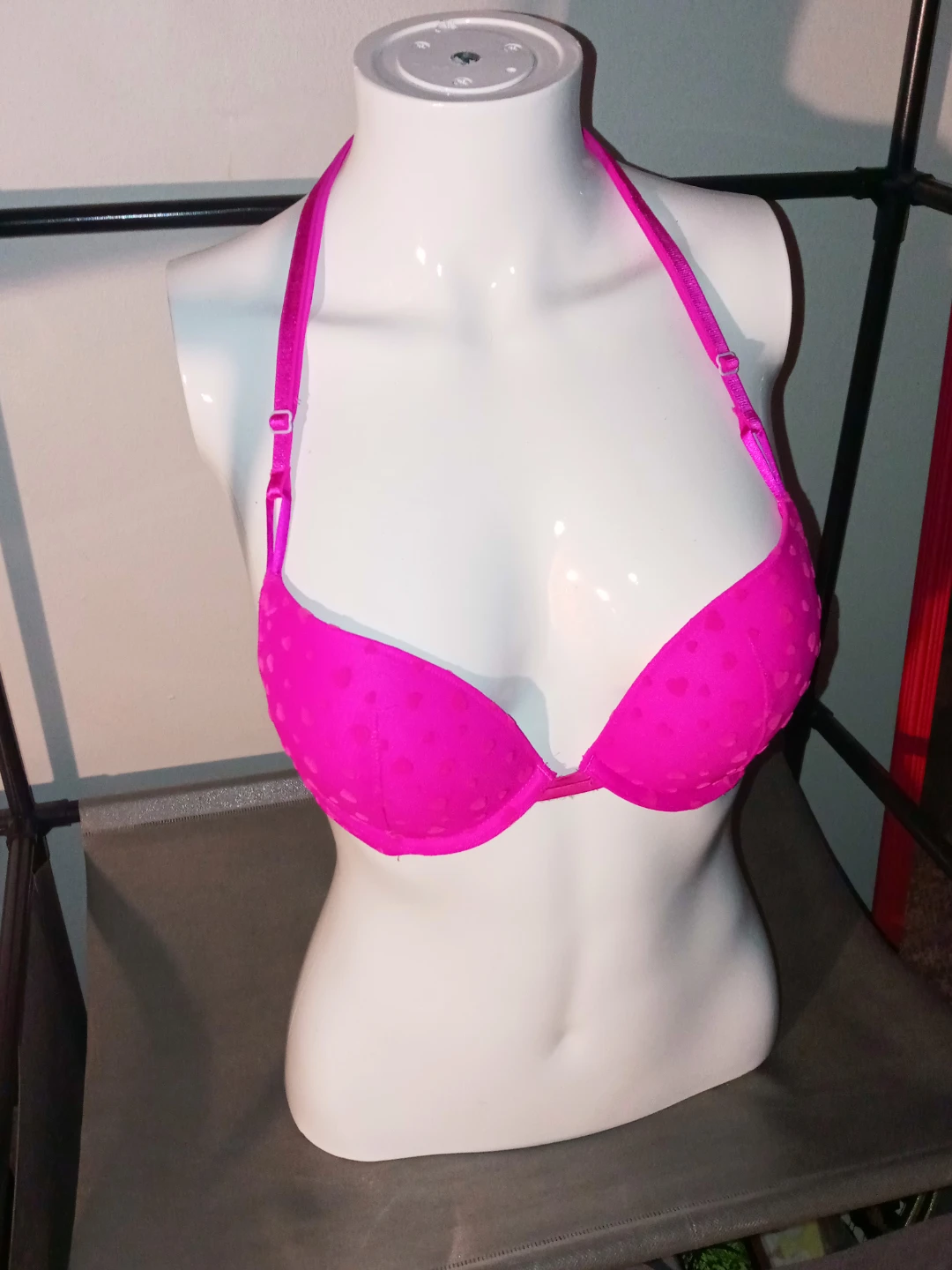 Victoria's Secret Sexy Tee I Heart You Push-Up Bra Hot Pink 34B - photo 4