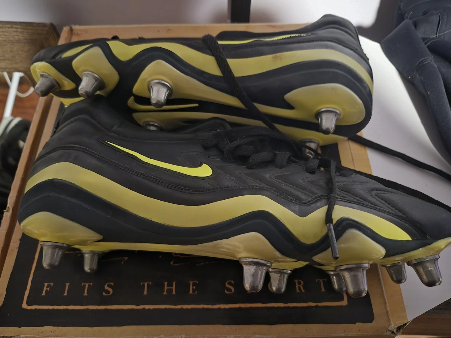 Nike Black and Yellow Rugby Cleats