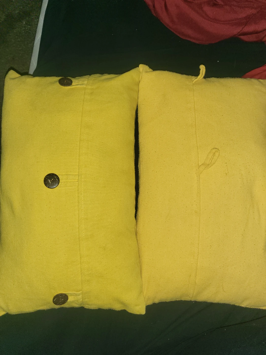 Two Yellow Decorative Throw Pillows
