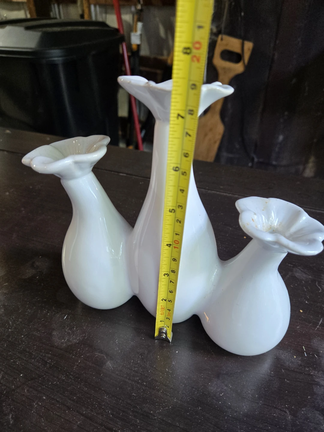 White Ceramic Flower Bud Vase - photo 3