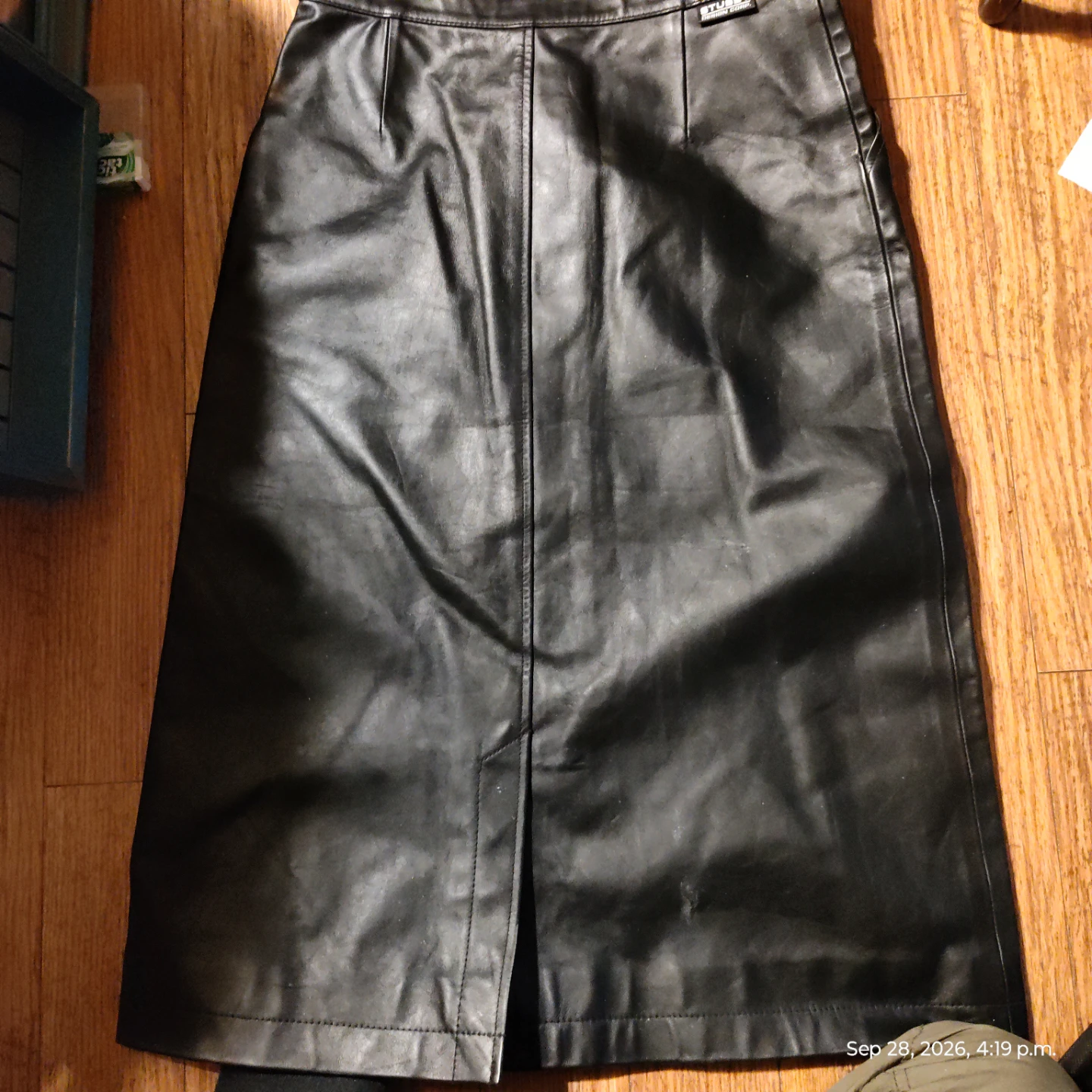 Stussy Black Leather Skirt Size 5 - photo 4