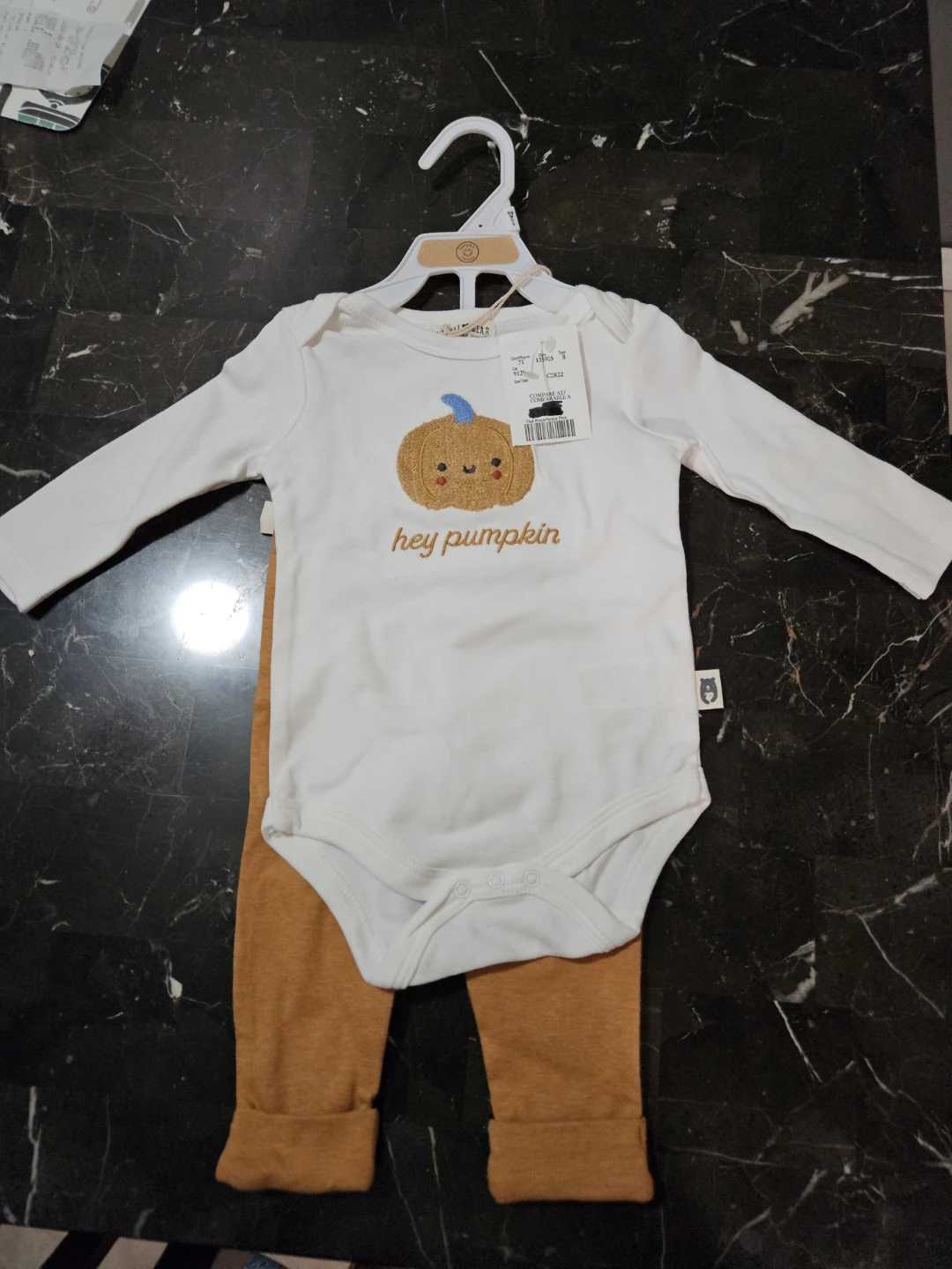 Rabbit + Bear Hey Pumpkin Baby Outfit