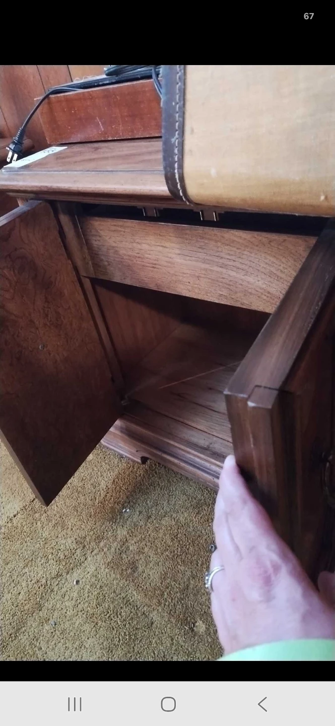 Pecan Burl Veneer Cabinet with Drawer - photo 2