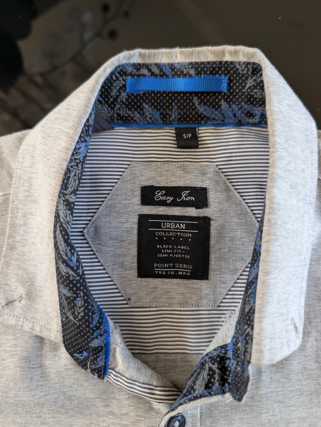 Point Zero Urban Collection Grey Short Sleeve Button Up - Small - photo 2