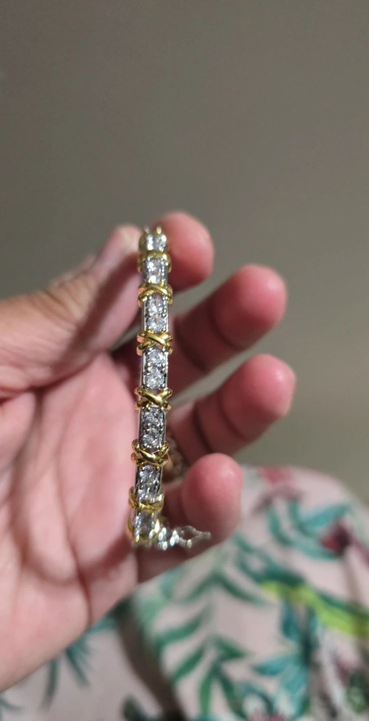 Two-Tone Simulated Diamond Eternity Band