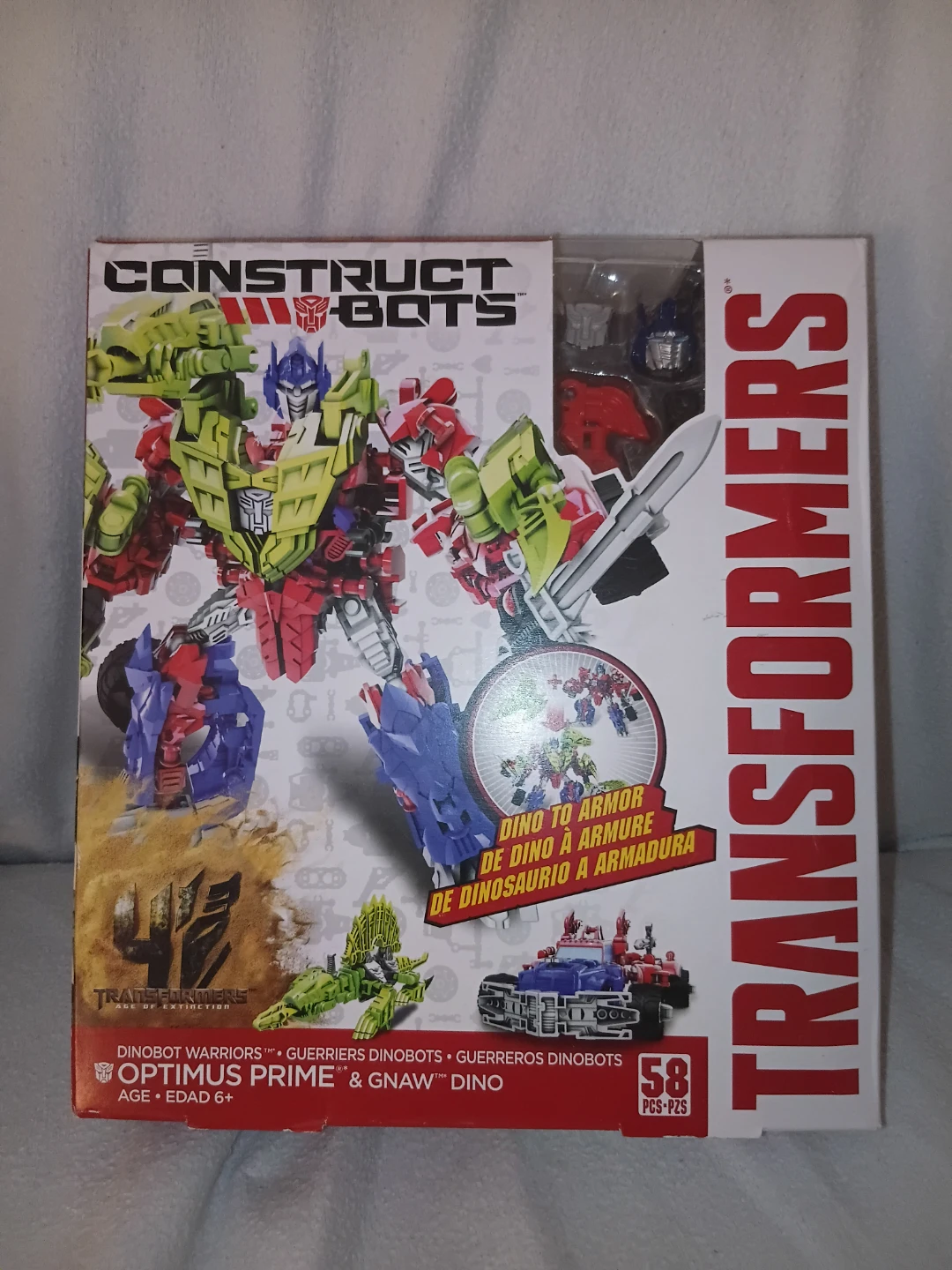 Construct-Bots Transformers Optimus Prime & Gnaw Dino