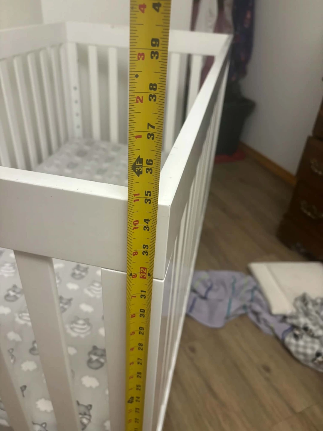 White Baby Crib with Mattress - photo 4