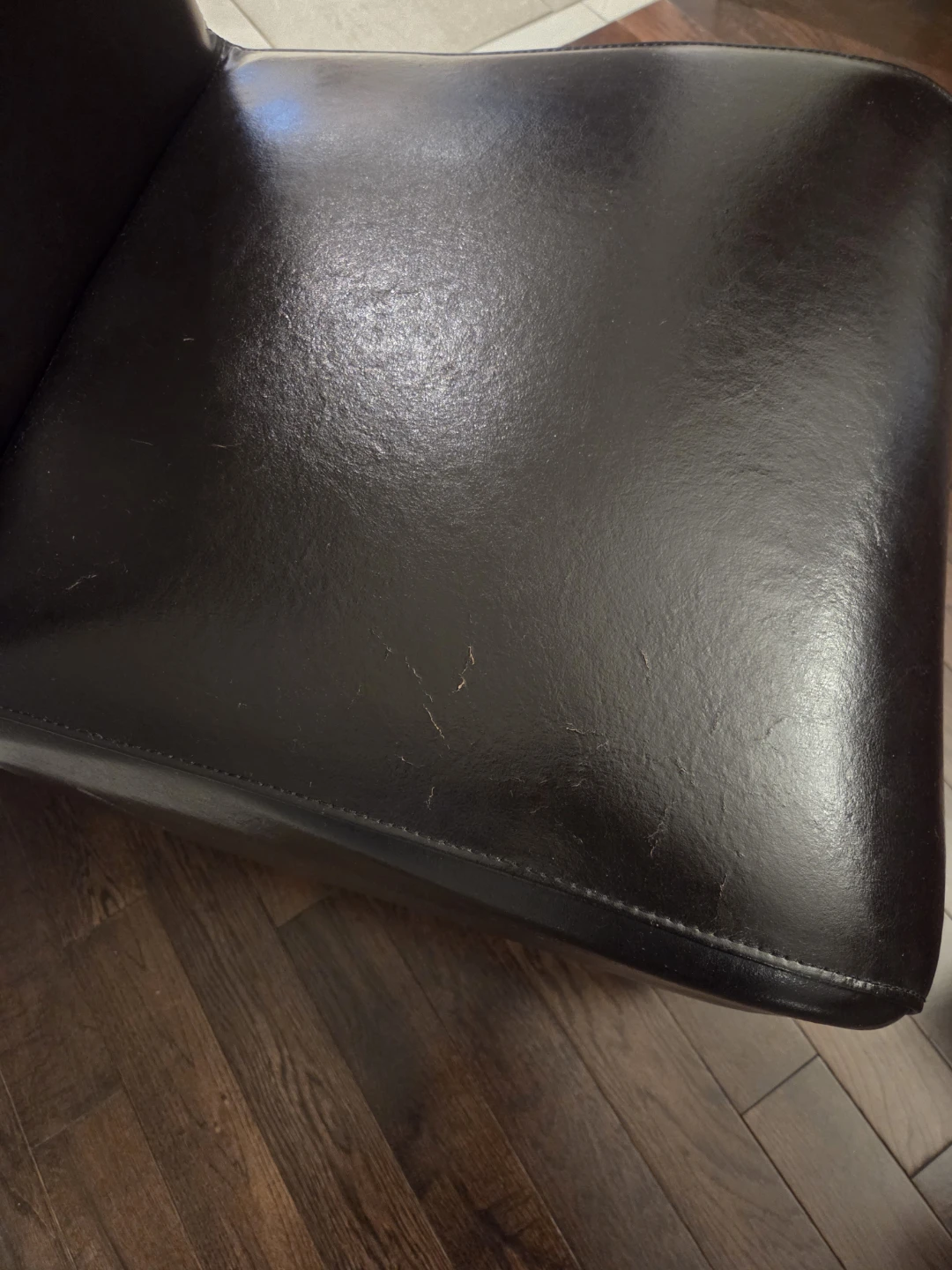 Set of 2 Dark Brown Bonded Leather Dining Chairs - photo 3