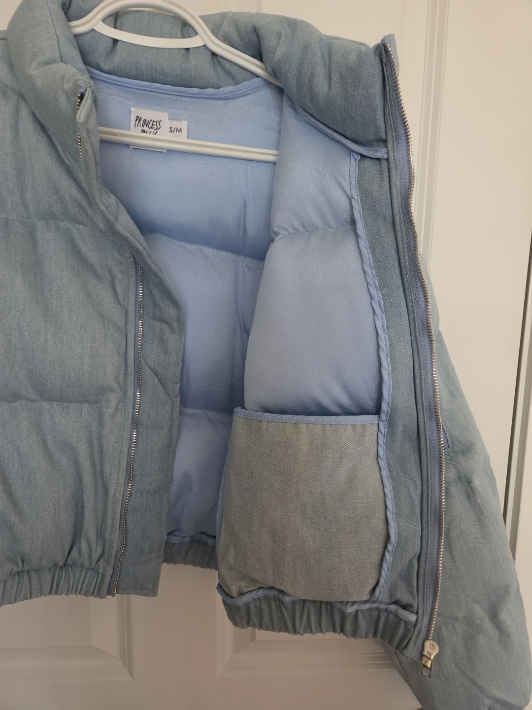 Princess Polly Cropped Denim Puffer Jacket - photo 4