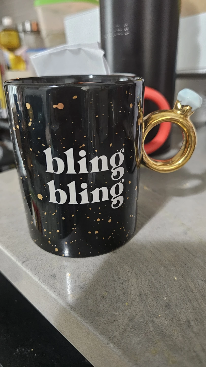 Indigo Bling Bling Ring Handle Mug