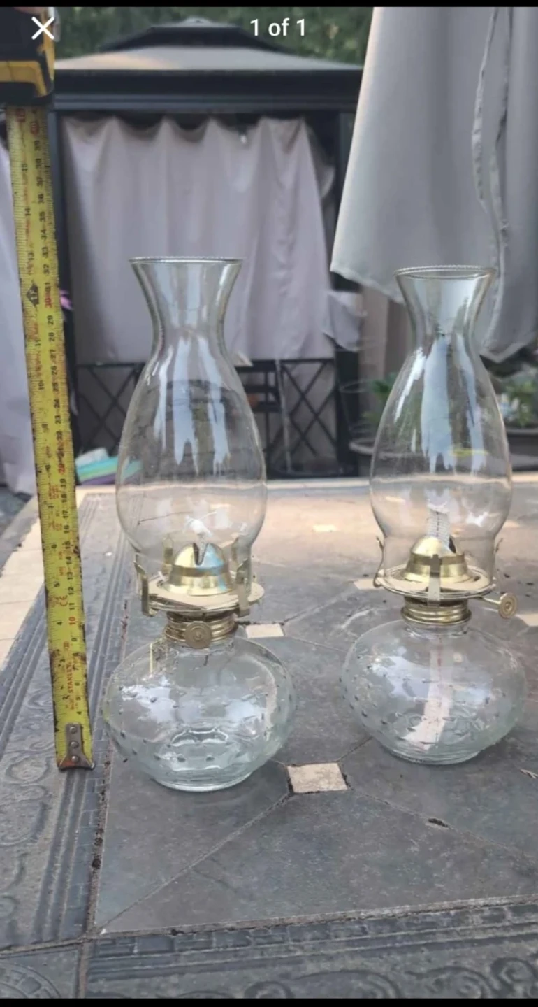 Pair of Vintage Style Oil Lamps