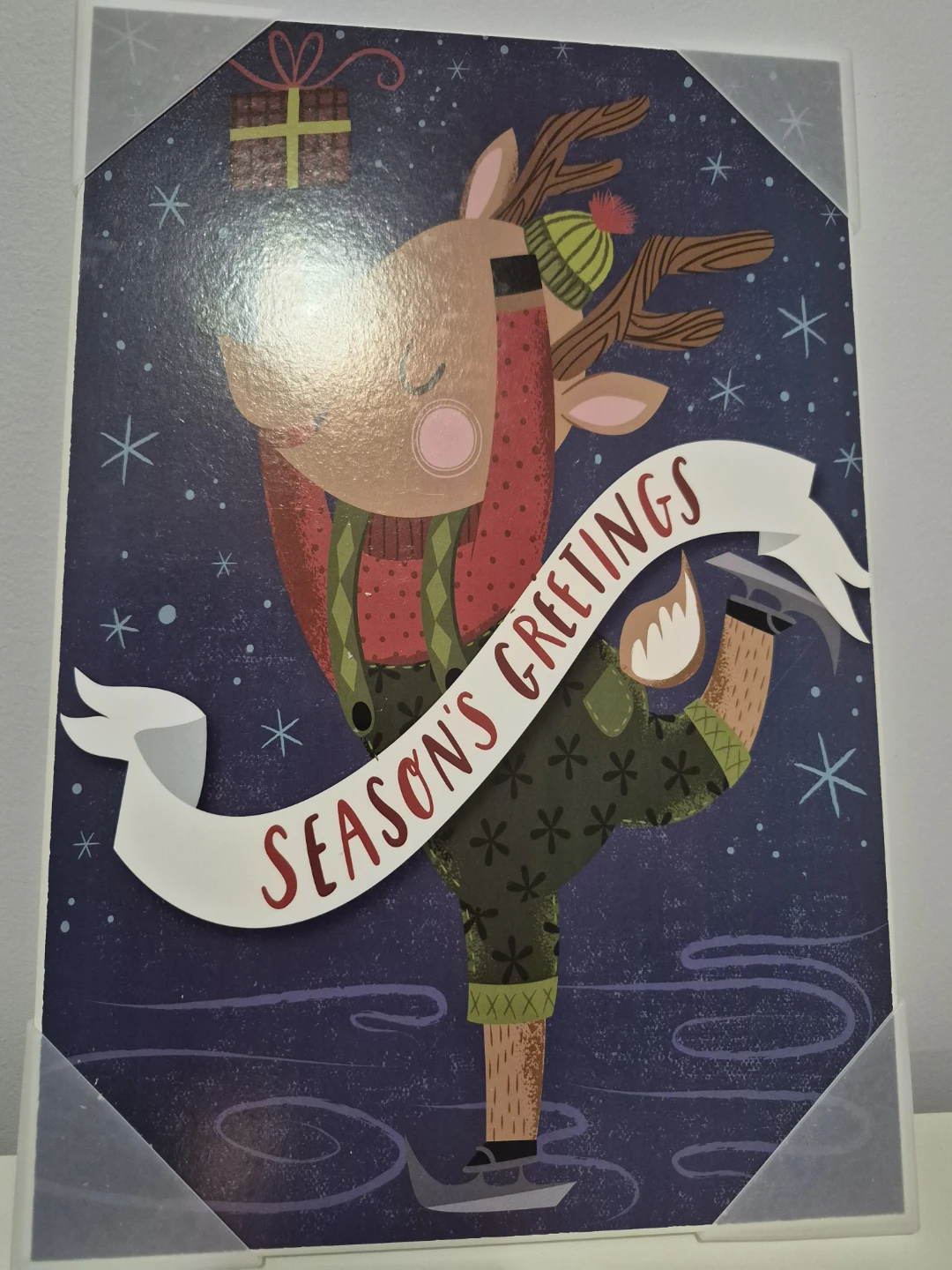 (New) "Season's Greetings" Reindeer Wall Plaque - Home Decor - photo 3
