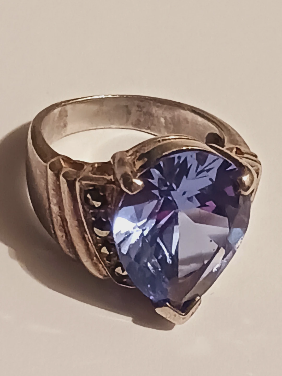 Gorgeous Sterling Silver 925 Blue Stone Cocktail Ring - photo 4