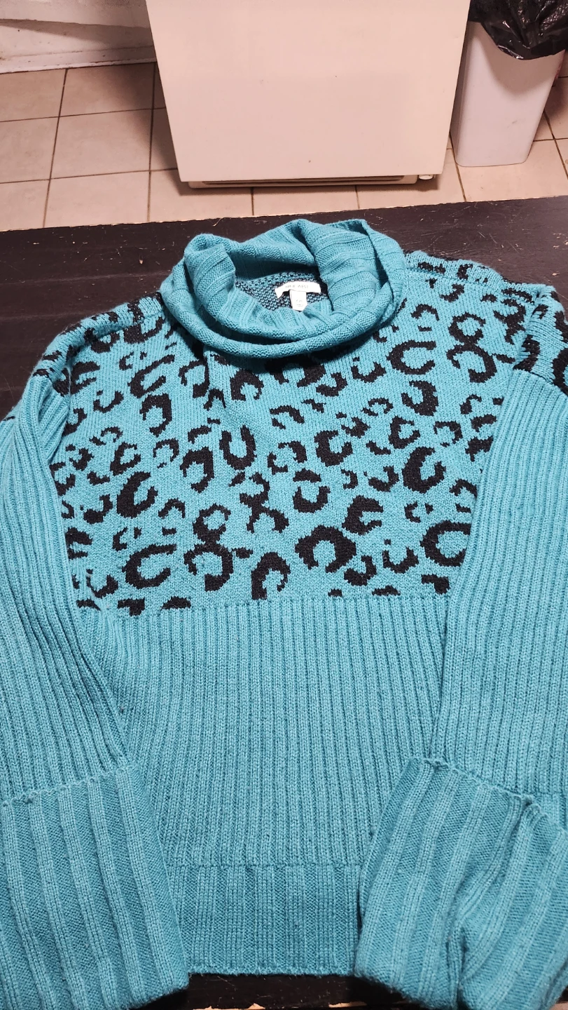 East Coast Teal Animal Print Sweater