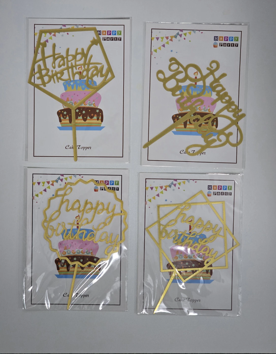 Happy Birthday Gold Cake Toppers - photo 2