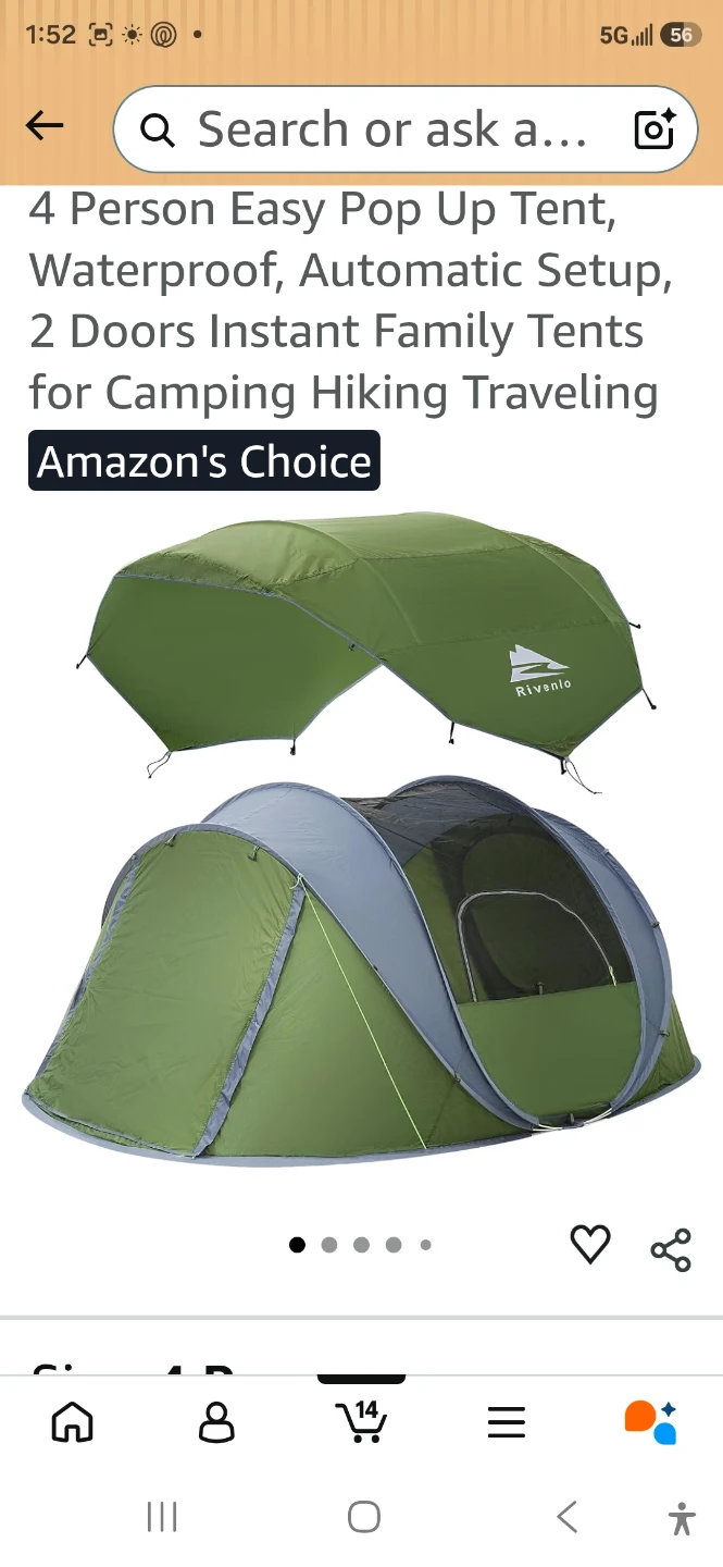 Rivenlo 4 Person Pop Up Tent