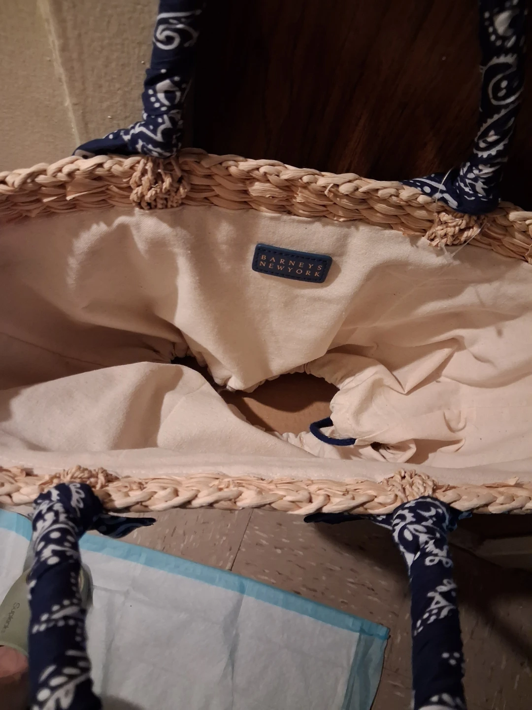 Original barneys ny straw bag  nice handles both sides - photo 3