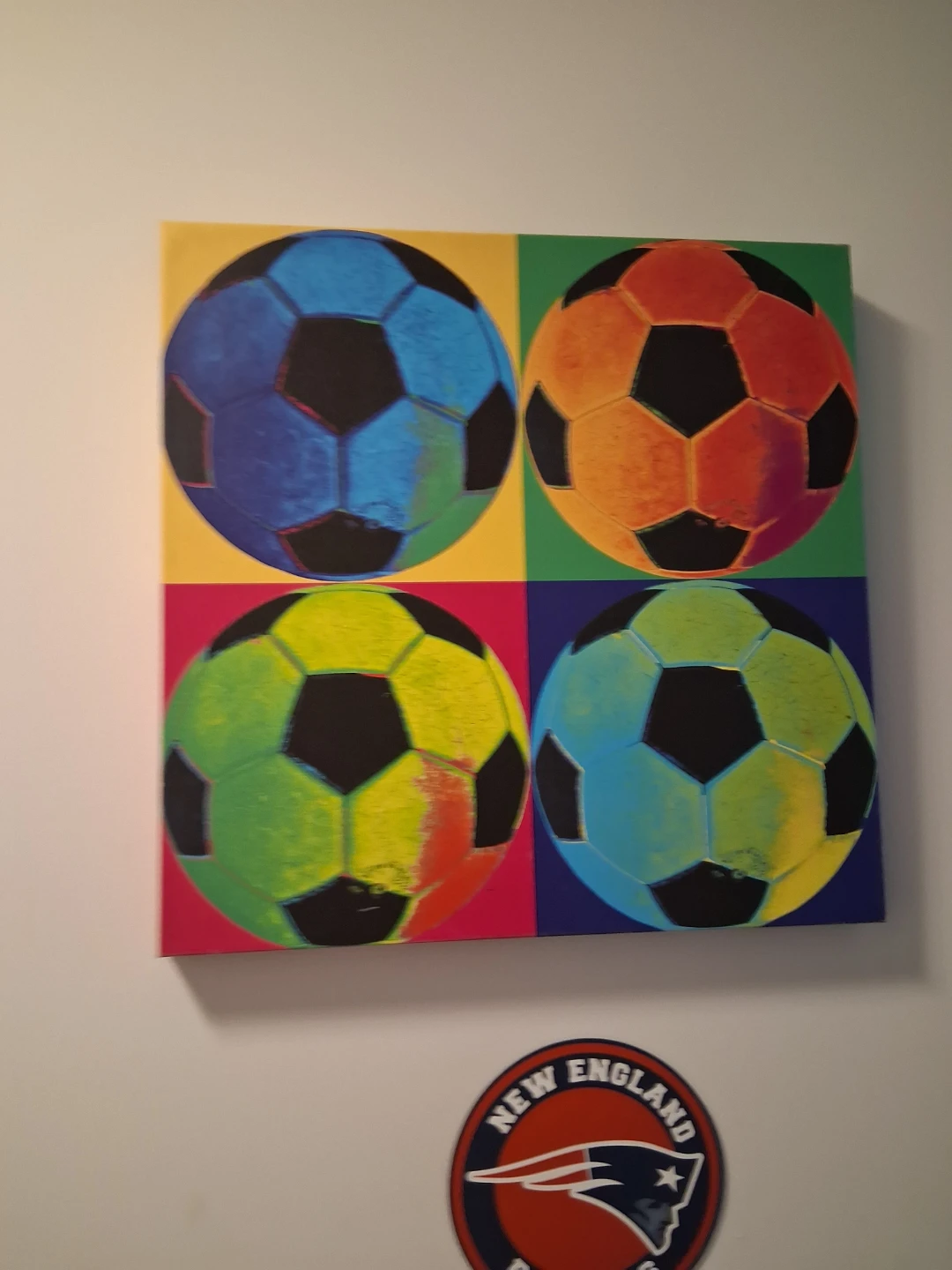 Soccer Ball Pop Art Canvas Wall Decor