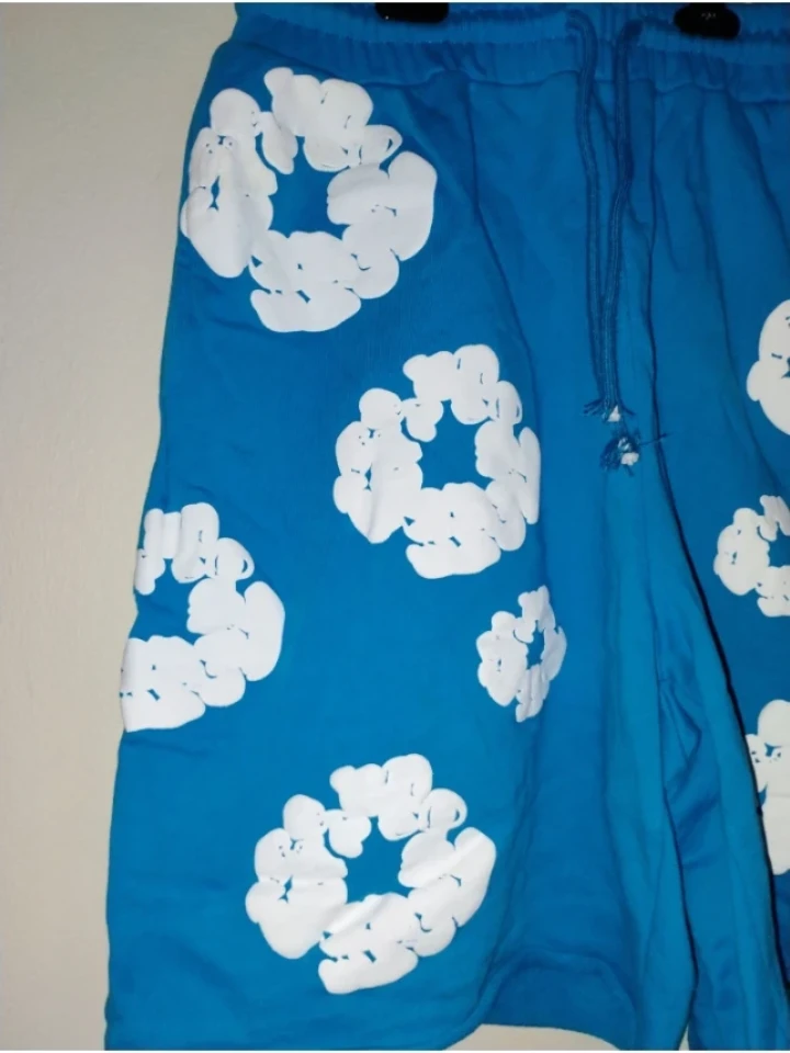 Denim Tears Cotton Wreath Shorts Blue - photo 2