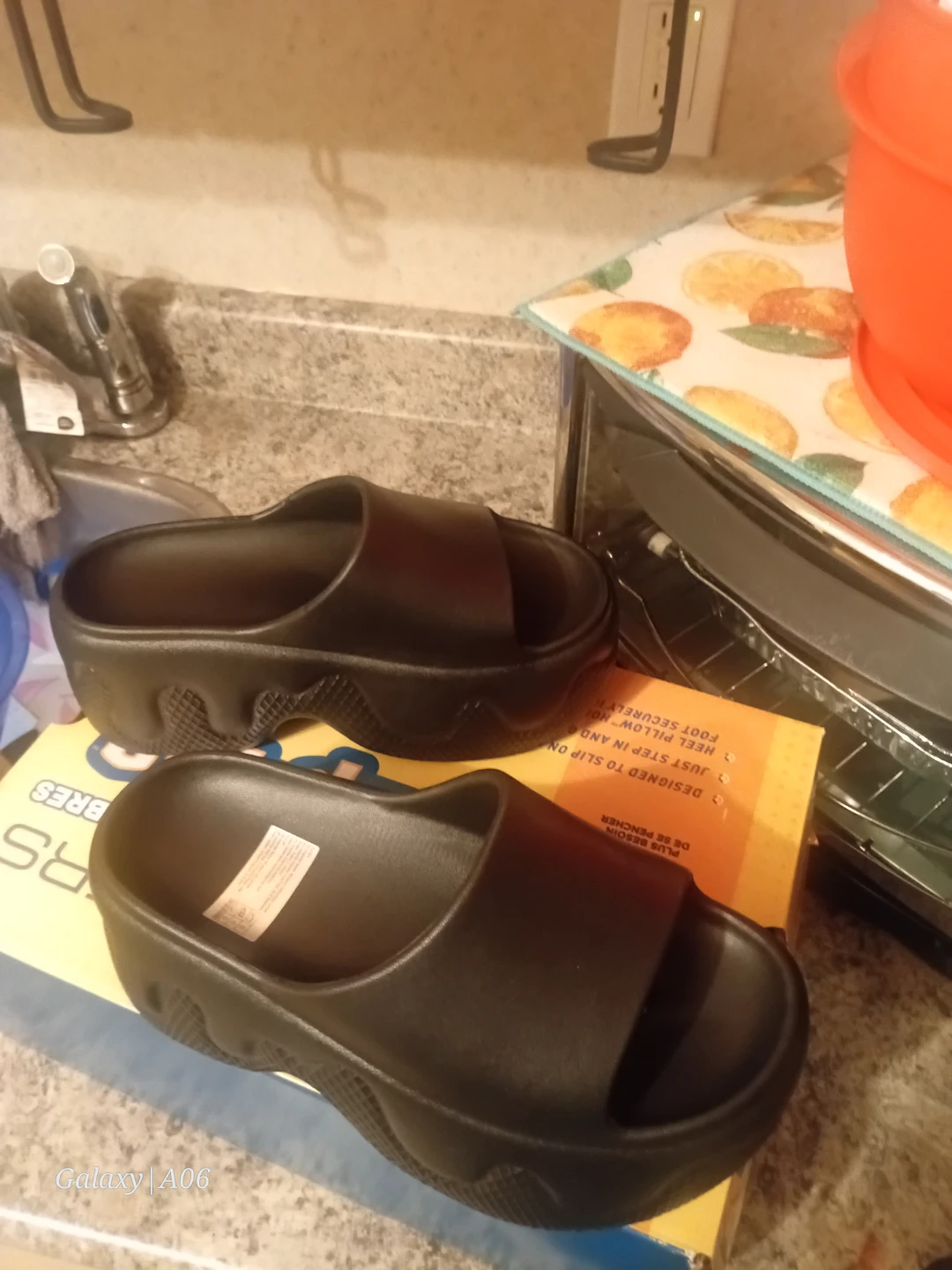 Black Platform Slide Sandals - photo 4