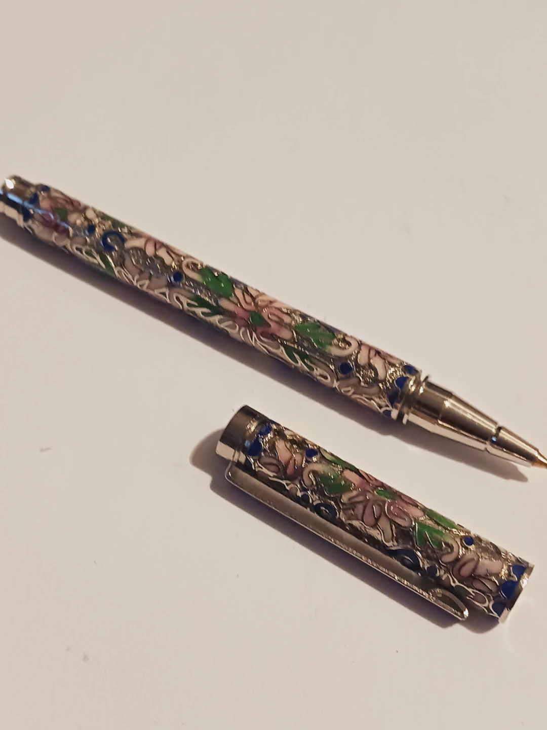 New !! Floral Cloisonne Metal Ballpoint Pen - photo 2