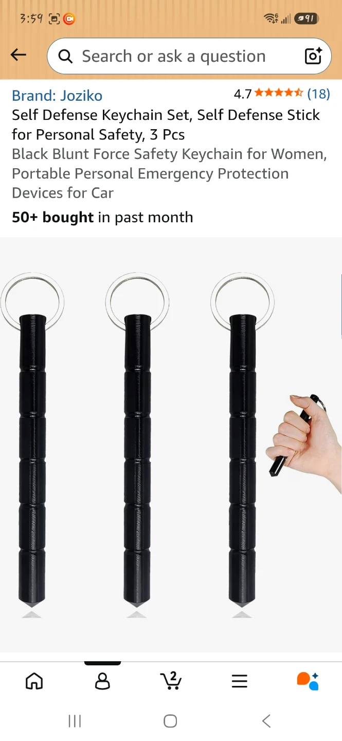 Self Defense Keychain Set, 3 Pcs