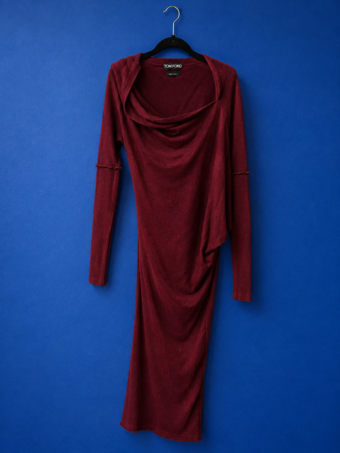 Tom Ford Cashmere  Burgundy Long Sleeve Midi Dress - photo 3
