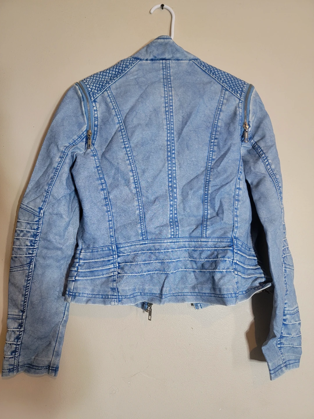 Celsius Premium Light Blue Denim Moto Jacket - photo 5