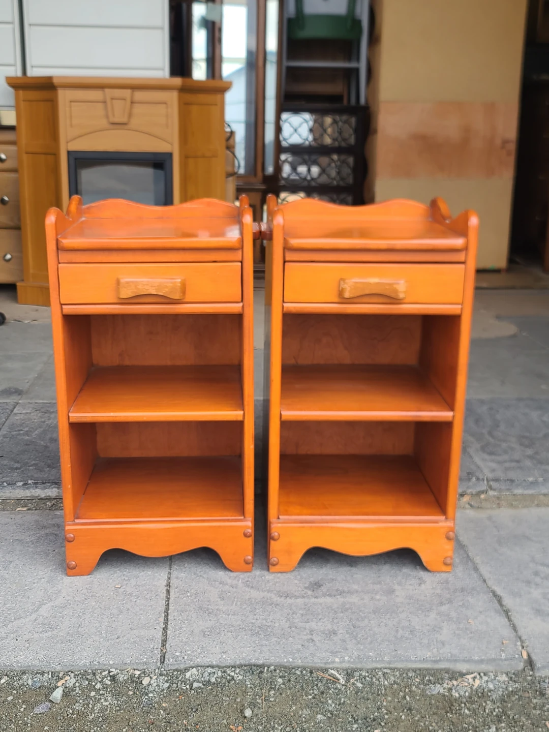 Pair of Vintage Vilas Solid Wood Nightstands