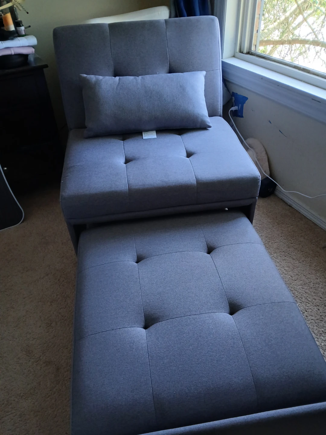 Gray Convertible Chair and Ottoman - photo 3