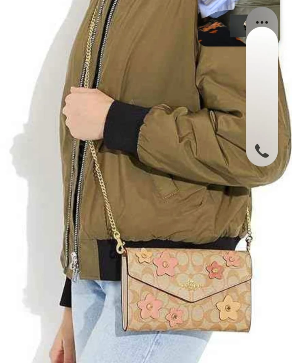 Coach Signature Flower Print Wallet Crossbody - photo 3