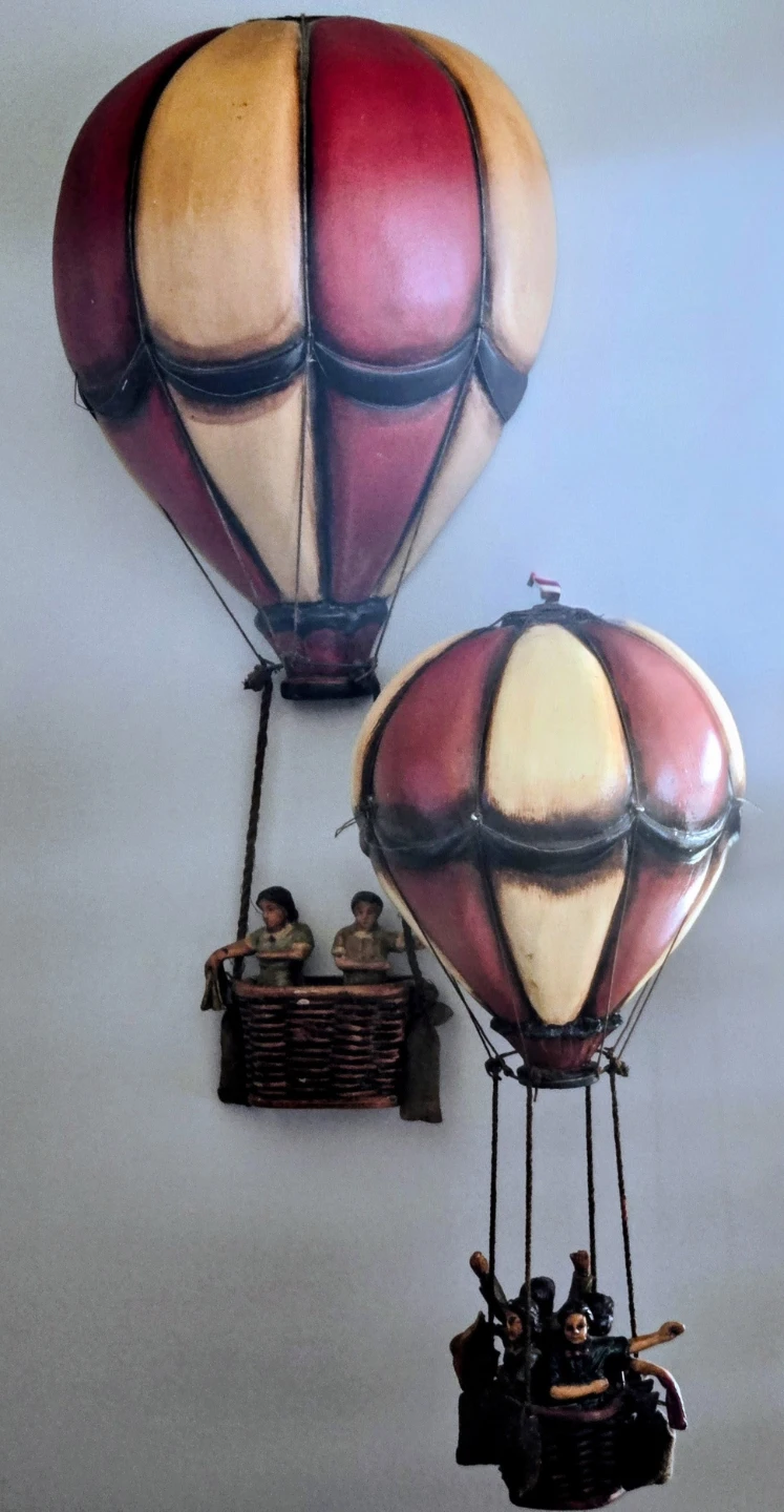 Rare Matching Pair 1970's A. Agohob Hot Air Balloons