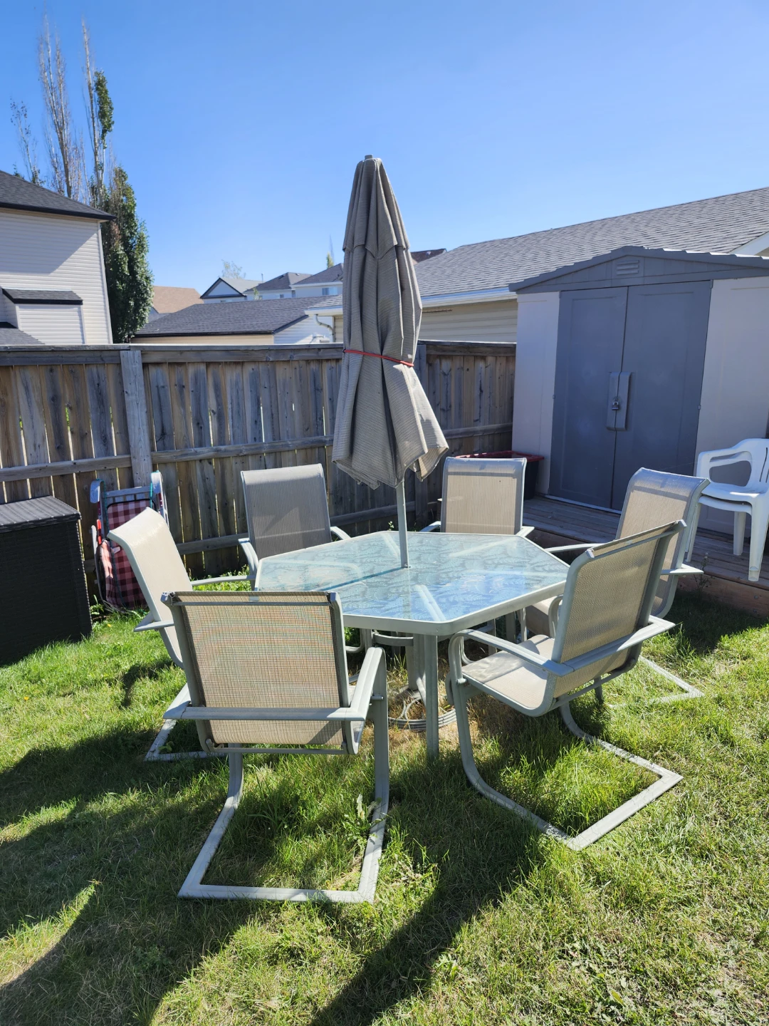 Patio Dining Set with Umbrella - photo 2