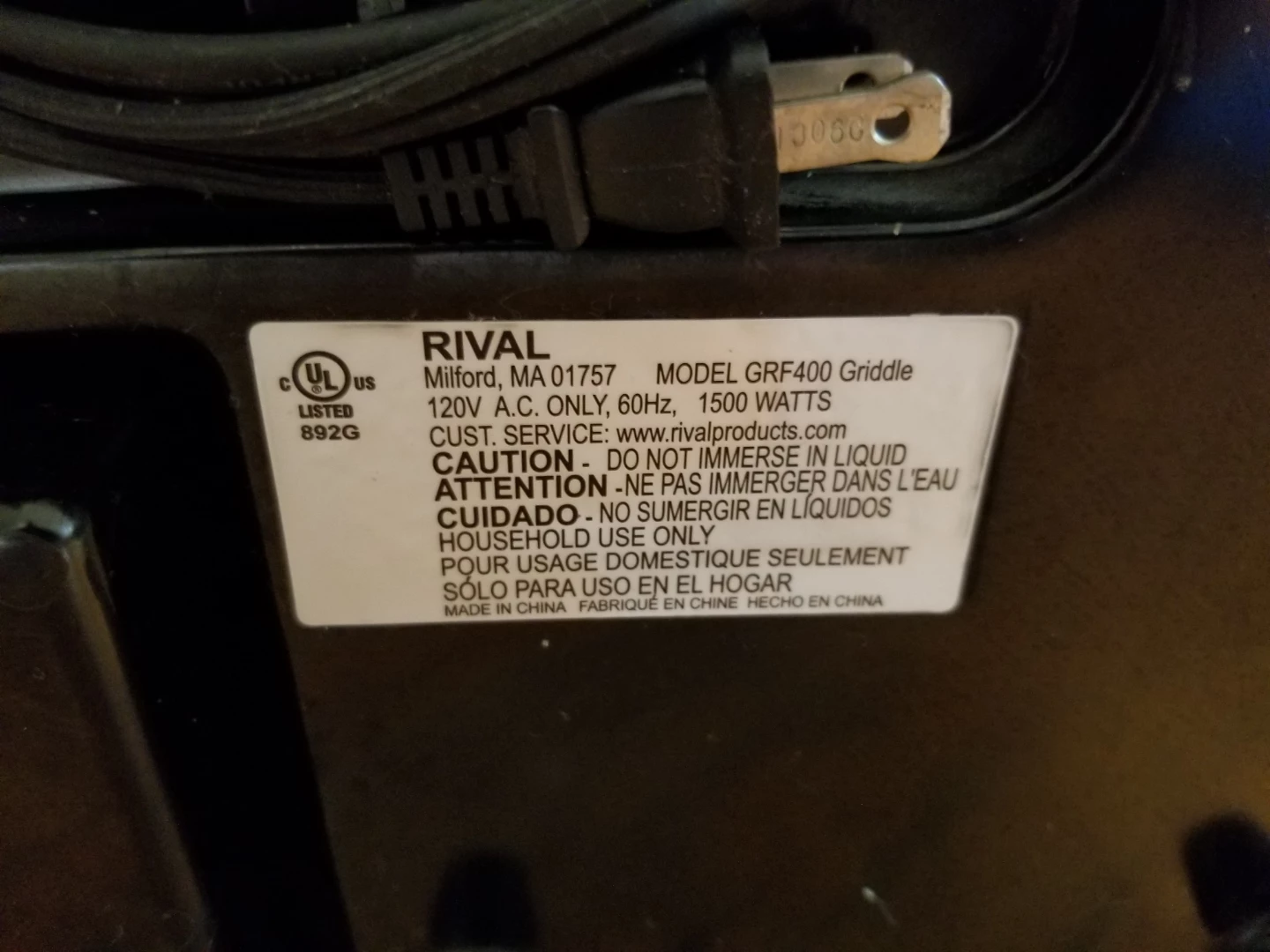 Rival GRF400 Folding Griddle - photo 5