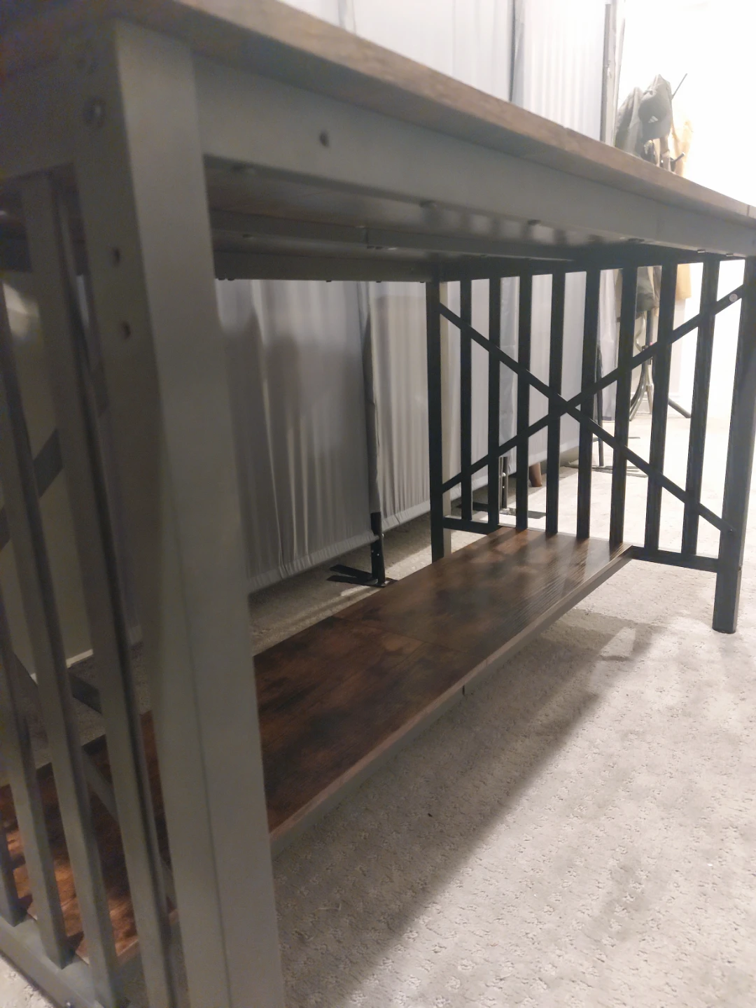 Rustic Wood Top Console Table with Metal Frame - photo 4