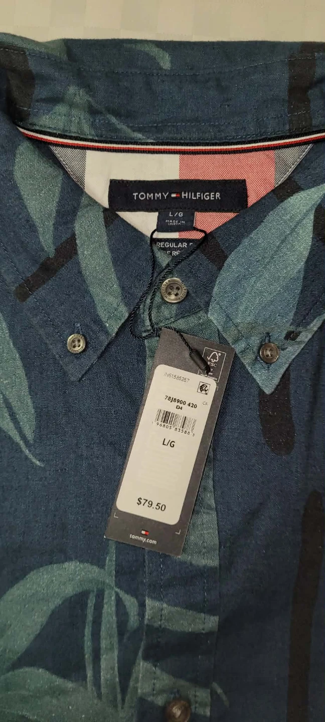 New Tommy Hilfiger Tropical Leaf Shirt Large - photo 2