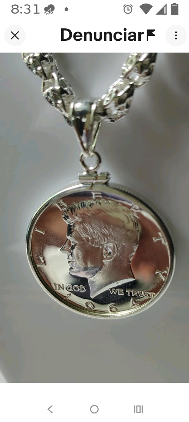 1964 Kennedy Half Dollar Coin Necklace - photo 2