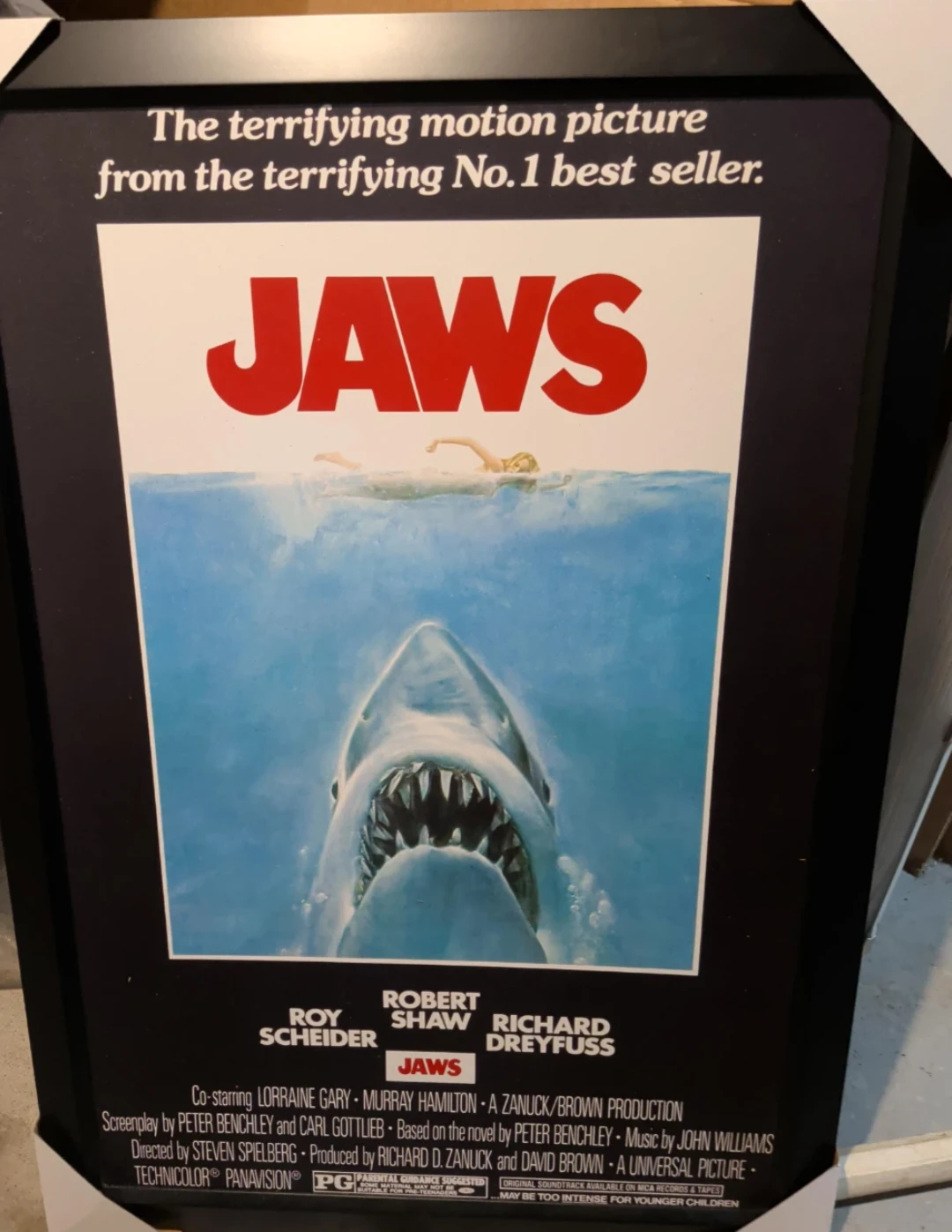 Framed Jaws Movie Poster