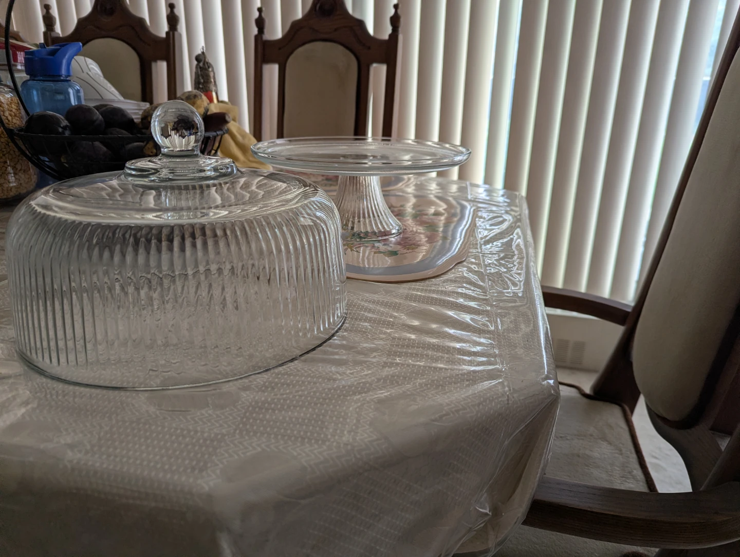 Glass Cake Stand with Ribbed Dome - photo 5
