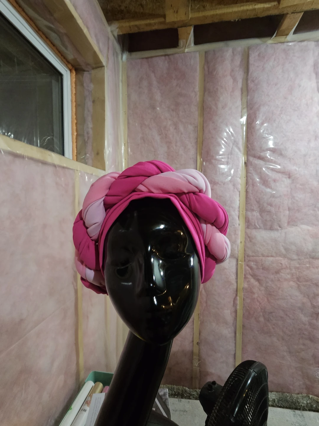Braided Turban Headwrap in Pink Tones