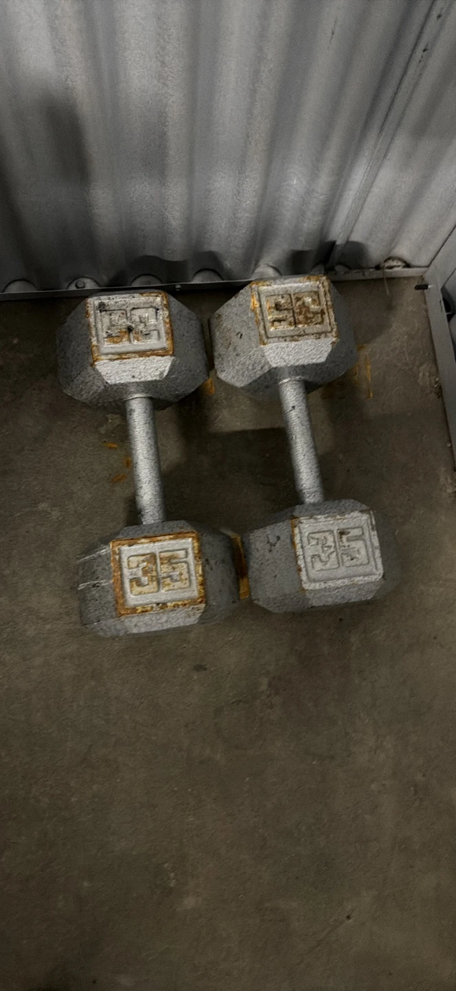 Pair of 35lb Hex Dumbbells