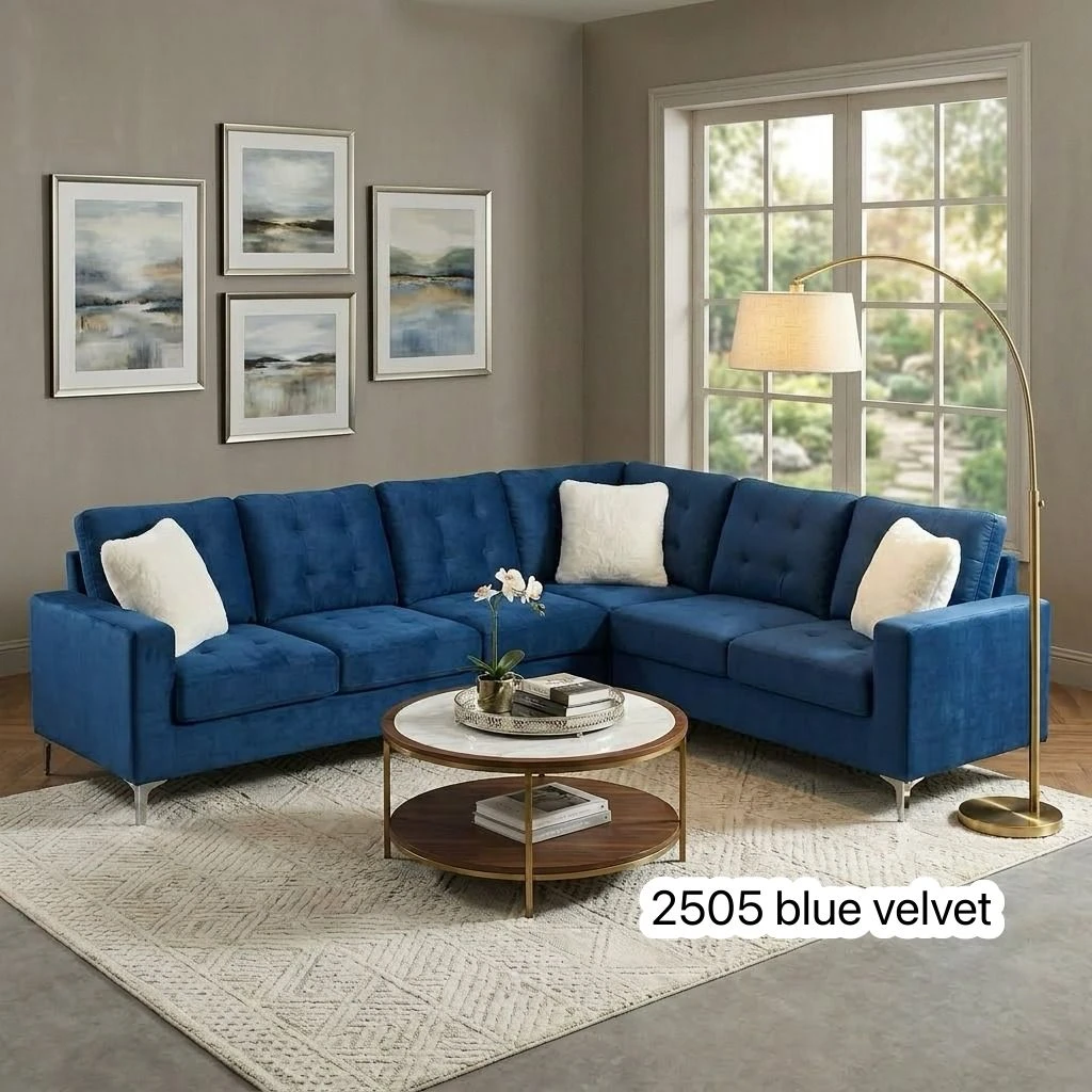 Brand New Sectional Sofa, available in grey, blue and black