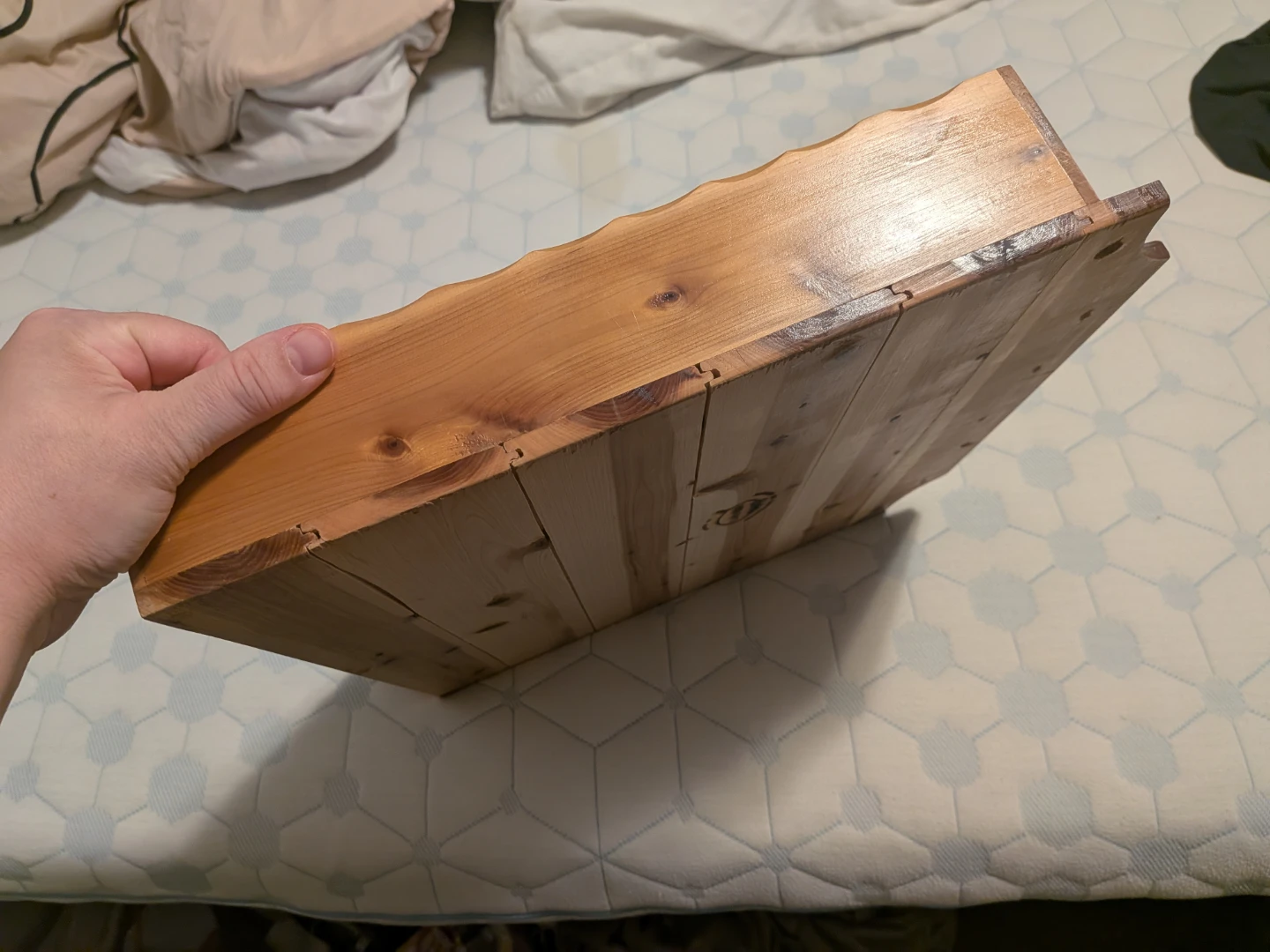 Rustic Wood Wall Display Shelf - photo 3