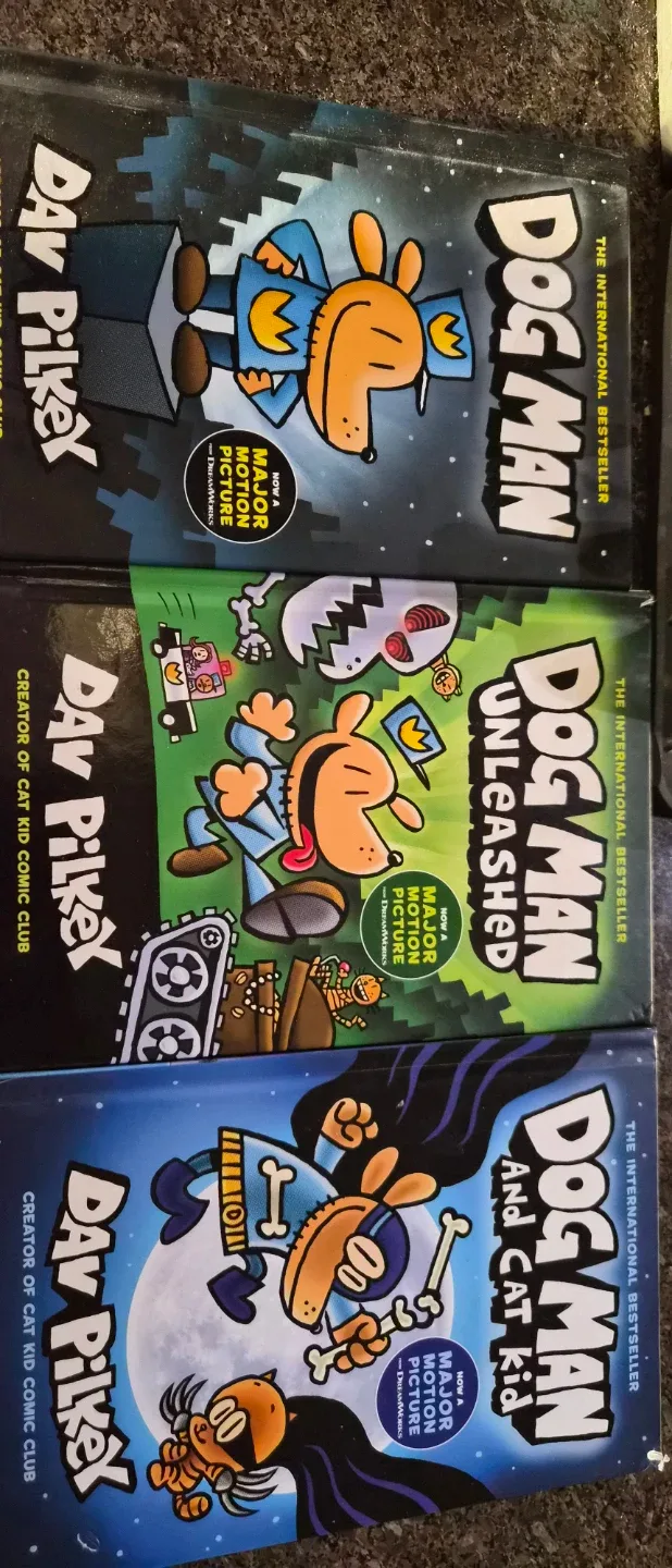 3 Dav Pilkey Dog Man Hardcover Books