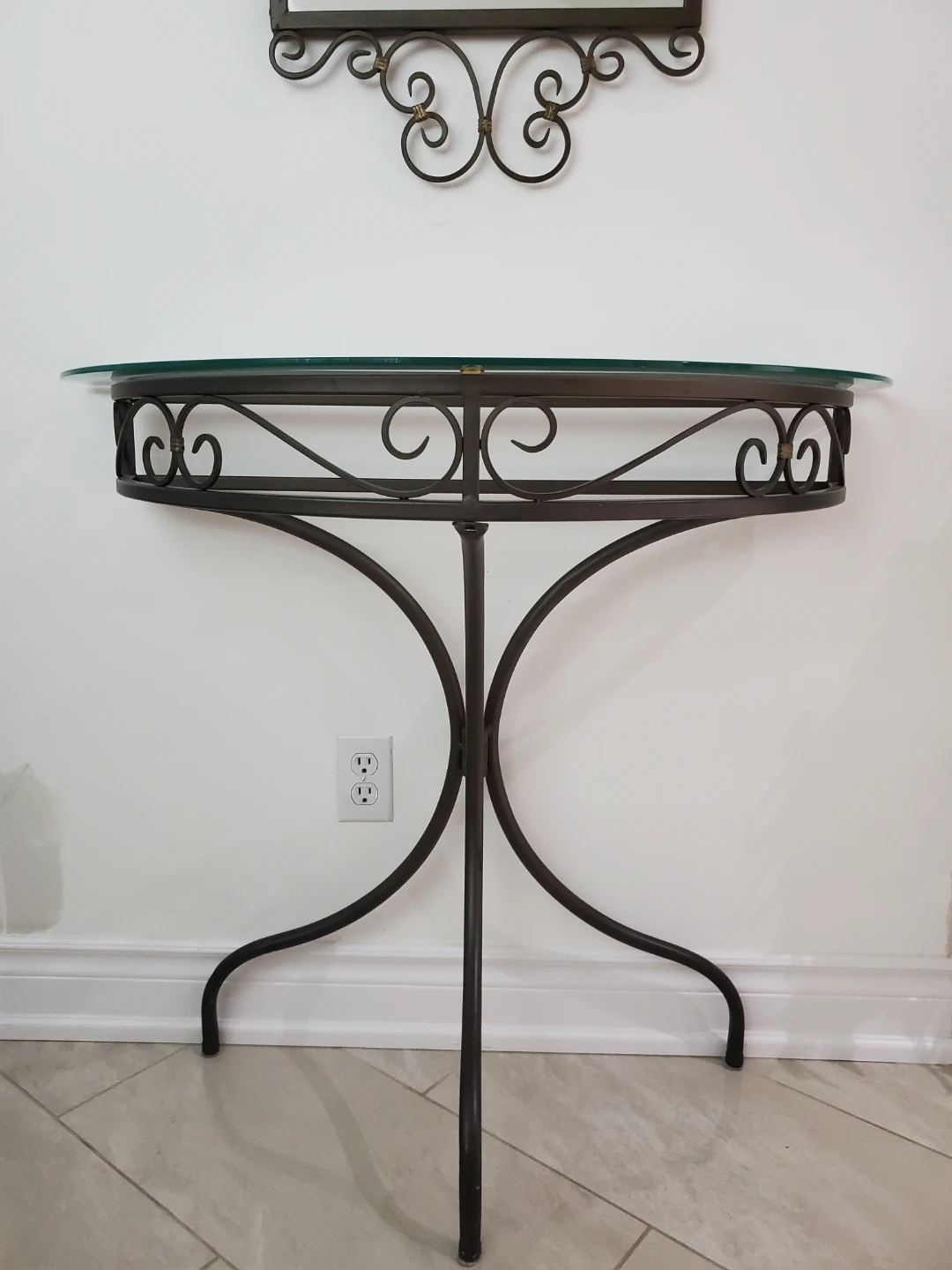 Console Table with Glass Top and Mirror - photo 2