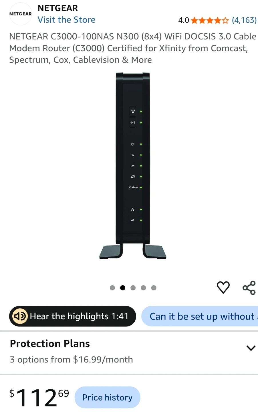 Netgear N300 WiFi DOCSIS 3.0 Cable Modem Router - photo 3